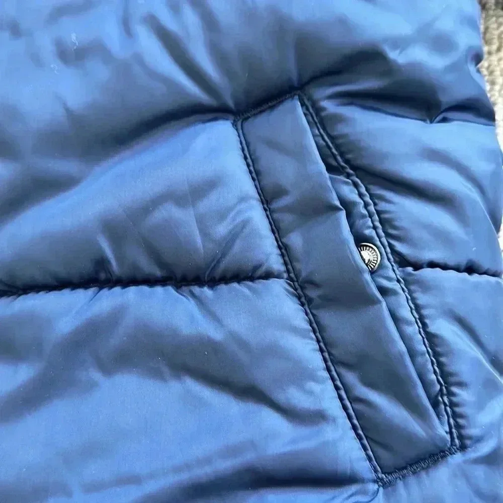 Calvin Klein Jeans boys fleece lined puffer jacket with hoodie blue/black size 4
